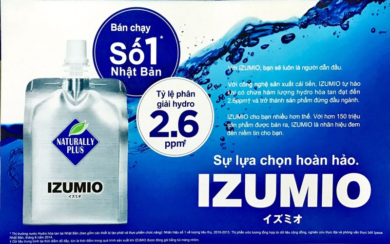 Izumio là nguồn nước sạch giàu Hydro đến từ Nhật Bản