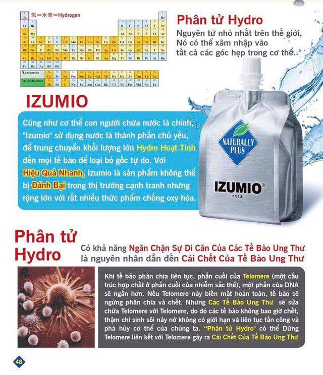 Nước uống Izumio chính hãng giúp ngăn ngừa tế bào ung thư